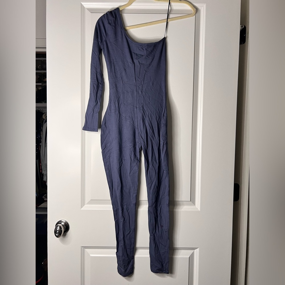 BODYBASIX Midnight Blue Graci One Shoulder Jumpsuit - Picture 5 of 6